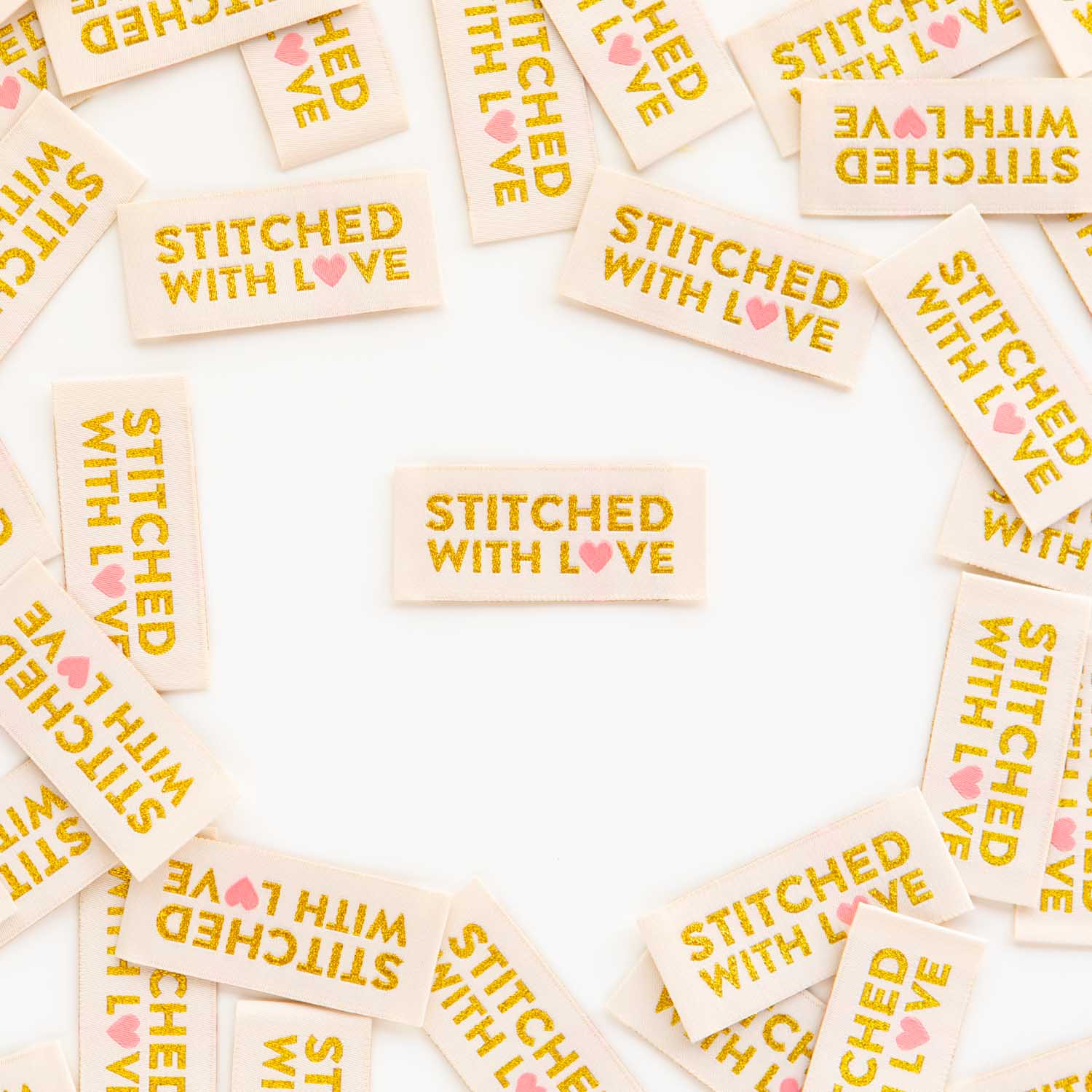 "Stitched with Love" Sarah Hearts Labels